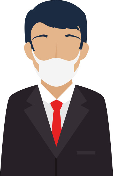 商人使用口罩隔离图标图片下载