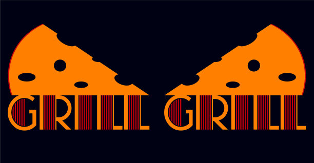 创意的颜色最小烤奶酪标志图片下载