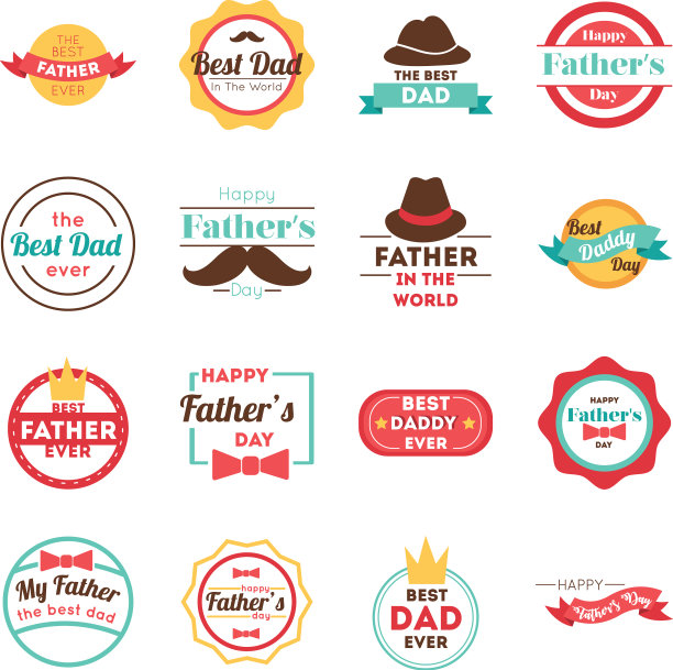 捆绑快乐的父亲节印章图片下载