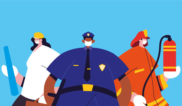 不同职业的人戴口罩图片下载