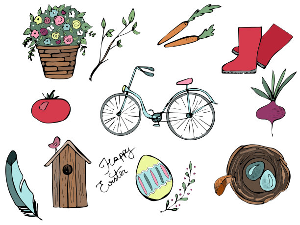 复活节插图集。图片下载