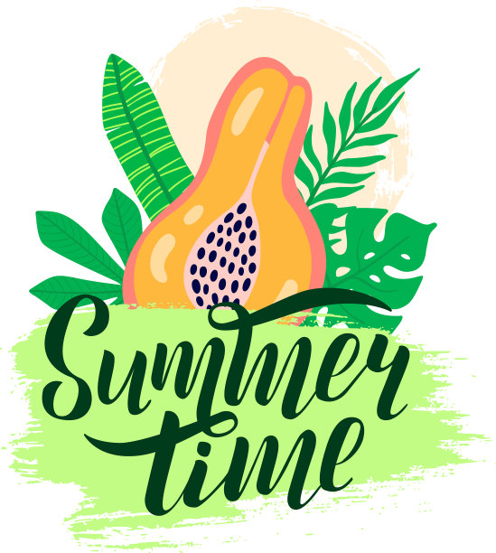 你好夏季海报与字母图片下载