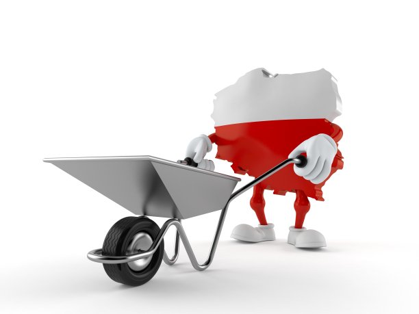 波兰人扛着手推车图片下载