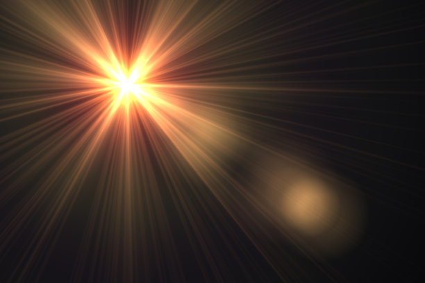 黑色背景上的镜头光晕图片下载