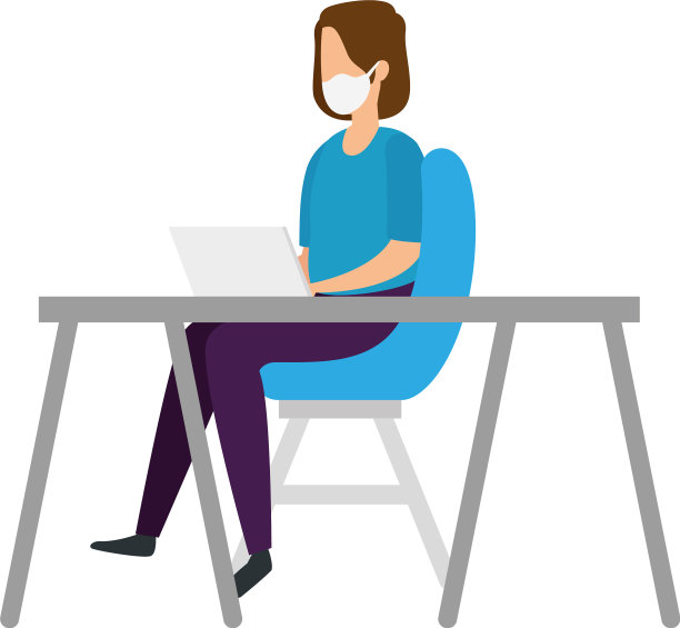 年轻女子坐在椅子上戴着面具图片下载