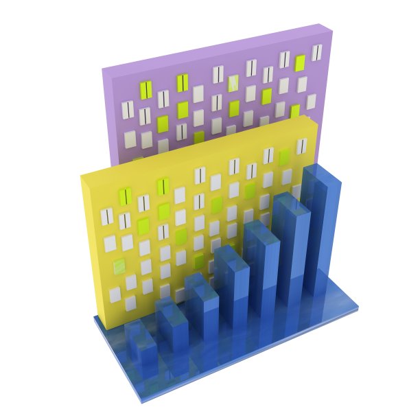 增长业务图表。居住建筑的背景。抵押贷款。房地产。利率。租公寓。房地产开发。出售和出租公寓。房地产价格的概念。三维渲染图片下载