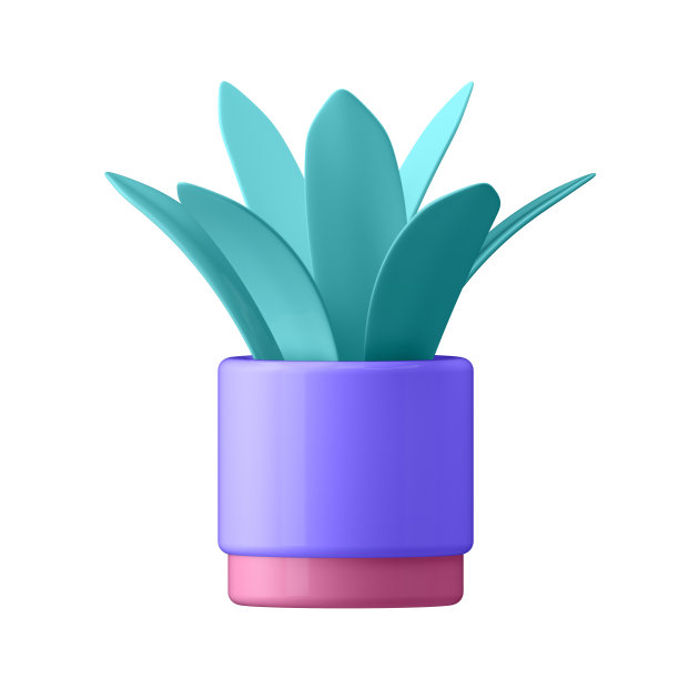 3 d演示。花在卡通风格不是白色的背景。图片下载