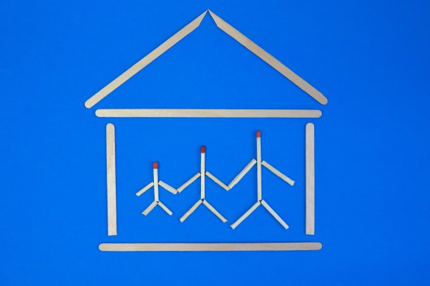 家庭的概念。安全、保险标志。图片下载