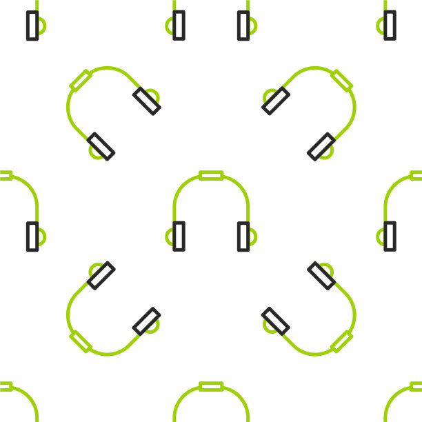 线耳机图标隔离无缝图案上图片下载