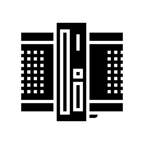 医疗制造工厂设备字形图标矢量插图图片下载