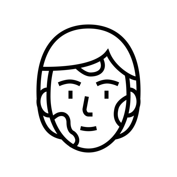 面部皮肤疾病线图标矢量插图图片下载