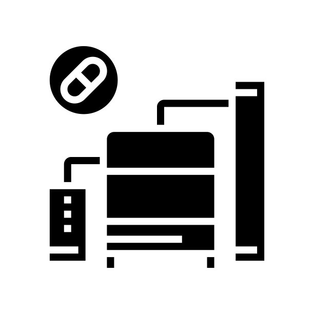 医药制造机器符号图标矢量插图图片下载