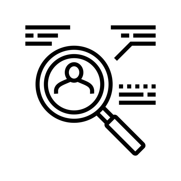 候选研究线图标向量黑色插图图片下载