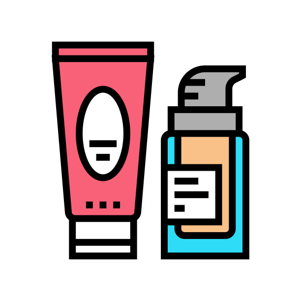 奶油化妆品包装颜色图标矢量插图图片下载