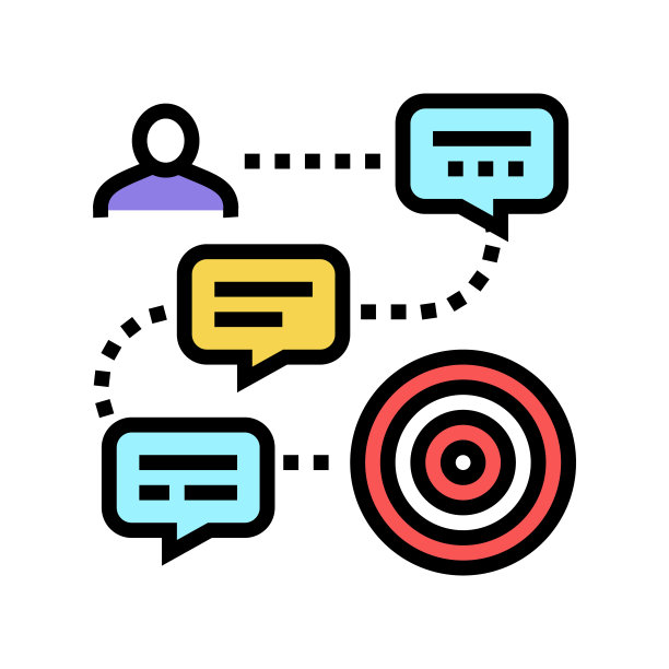 讨论去目标颜色图标矢量插图图片下载