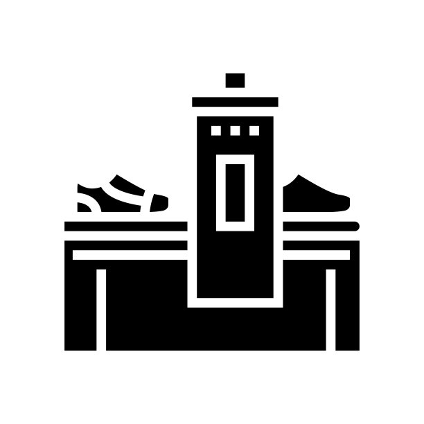 制鞋机器字形图标矢量插图图片下载