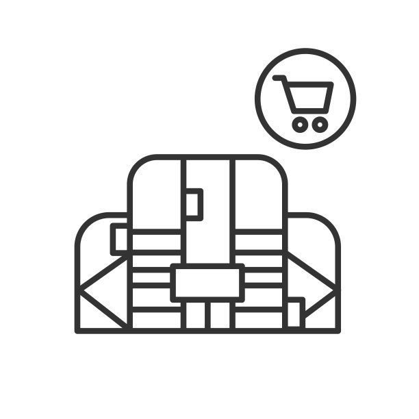 购物中心图标。购物中心的简单矢量图。图片下载
