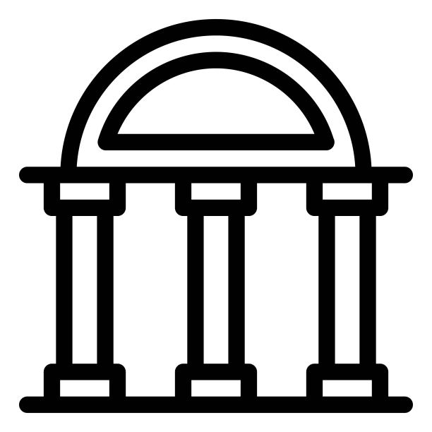 柱，柱结构图标。建筑学希腊建筑符号插图。图片下载