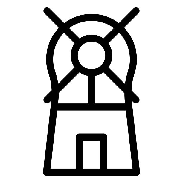 风车图标在线条风格。图片下载