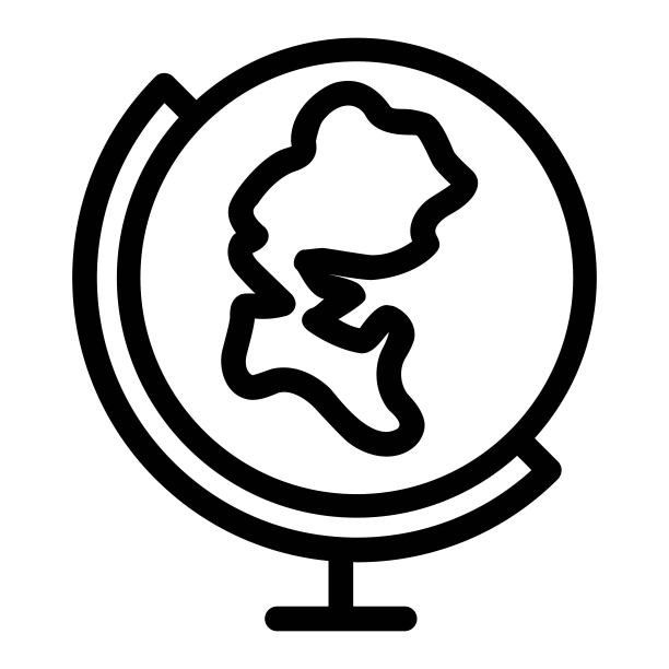 线性风格的地球图标图片下载