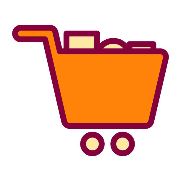 购物车图标在平坦的风格。超市手推车的象征。电子商务，电商销售，电商采购标志。零售的概念。图片下载
