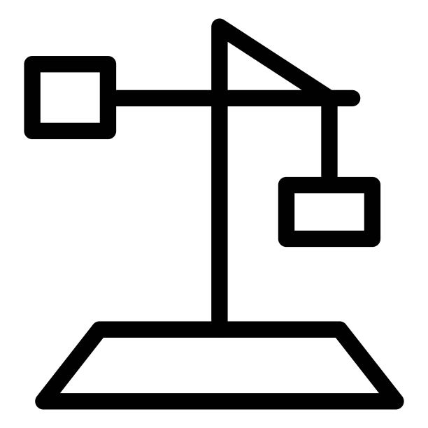 线条风格的塔式起重机图标，建筑重型起重机标志图片下载
