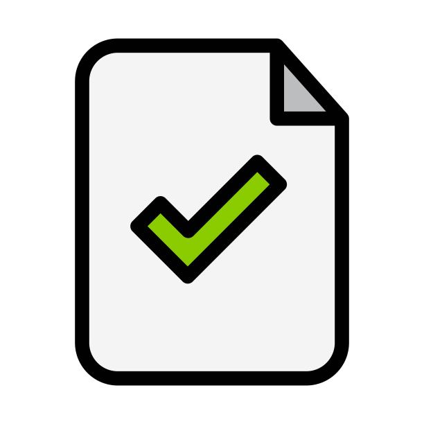 文件与checkmark标志插图。有效和批准的文件图标。为完美的网页和手机设计接受的文件概念。图片下载