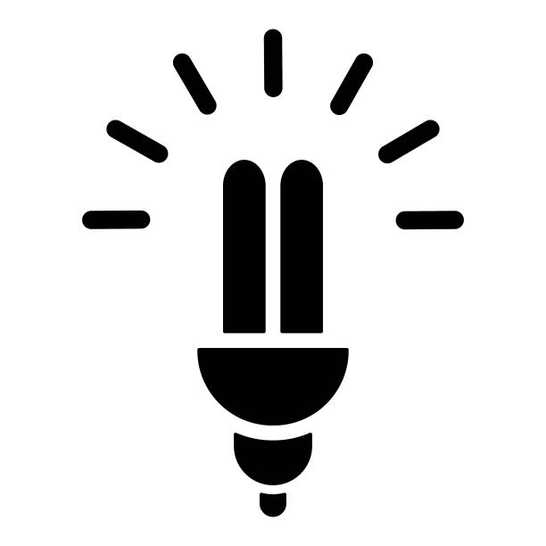 荧光灯泡图标在线条风格。节能标志。环保灯泡标志。图片下载