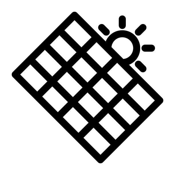 太阳能面板图标。绿色能源、可再生能源标志。生态、环境概念说明。图片下载