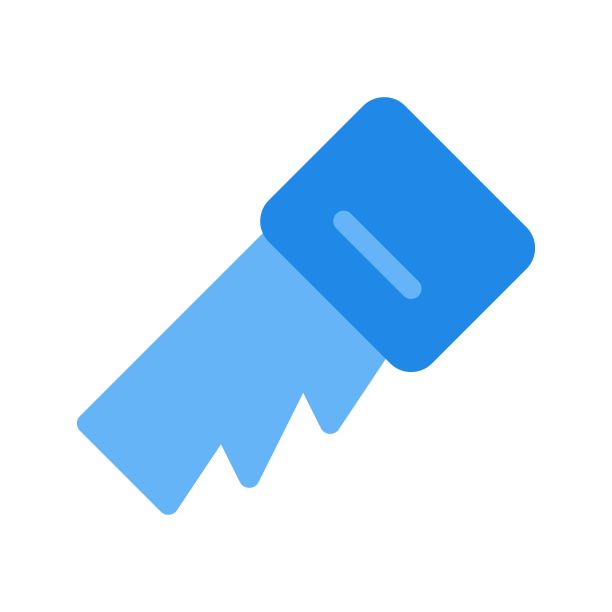 手锯图标插图在平面设计风格。施工、维修工具符号。图片下载