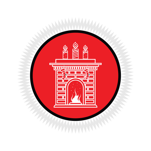 壁炉里装饰着圣诞礼物，蜡烛和袜子图片下载