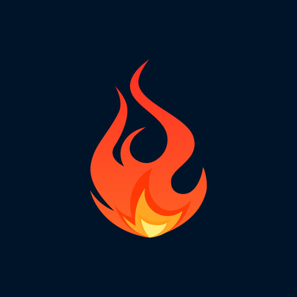 简单的矢量火焰图标在平面风格图片下载