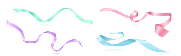 蝴蝶结和卷丝带元素包装礼物图片下载