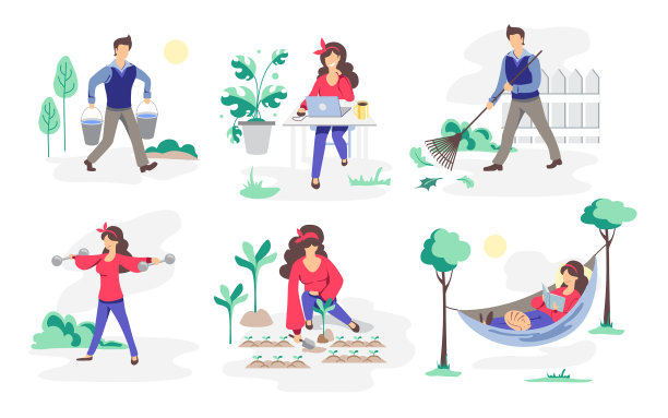 让人们在花园工作精神健康图片下载