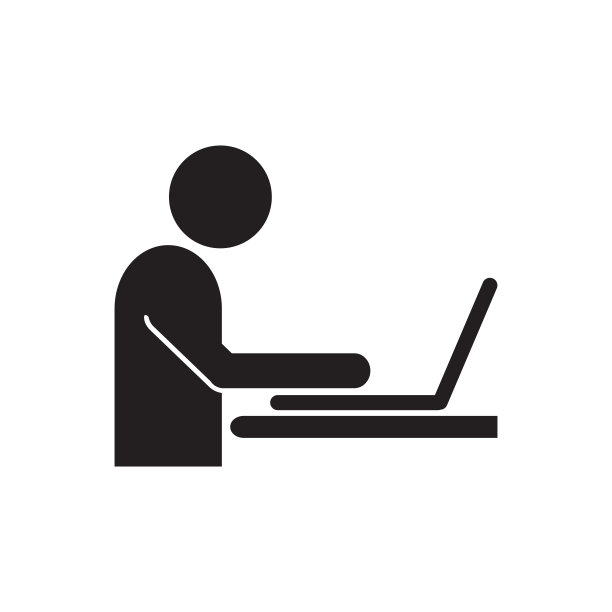 人与笔记本电脑图标矢量办公概念为您的网页设计，标志，UI。插图图片下载