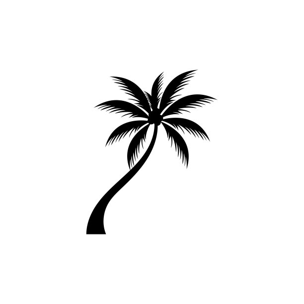 棕榈树夏季标志模板矢量插图图片下载