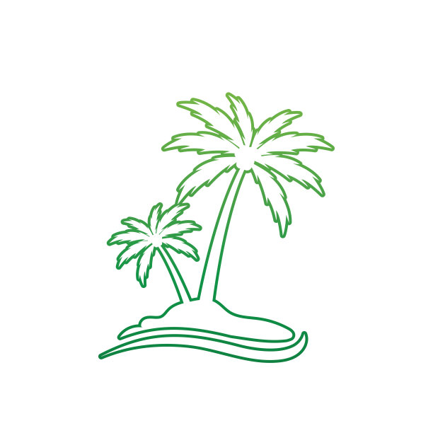 棕榈树夏季标志模板矢量插图图片下载