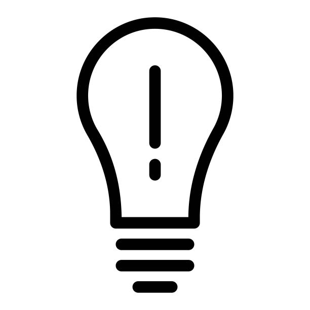 灯泡标志图标。灯,思想的象征。创造性思维的例子。创新的迹象。图片下载
