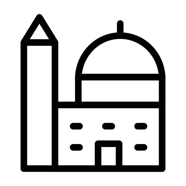 清真寺图标孤立的白色背景。伊斯兰文化，穆斯林寺庙。宗教的概念。图片下载