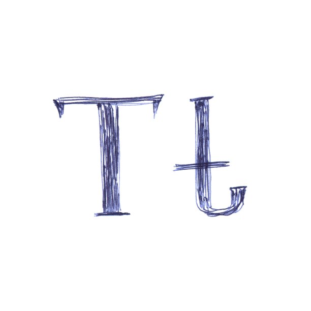 用蓝色圆珠笔手绘的字母。一个独特的字体。图片下载