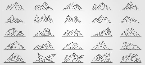 设山线艺术标志极简设计图片下载