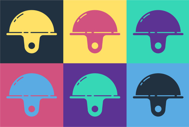 波普艺术工作者安全帽图标隔离上图片下载