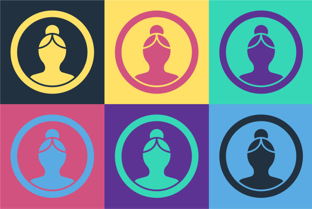 波普艺术创建帐户屏幕图标隔离上图片下载