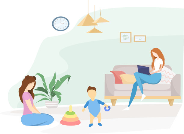 公寓隔离家庭自我隔离妈妈工作图片下载