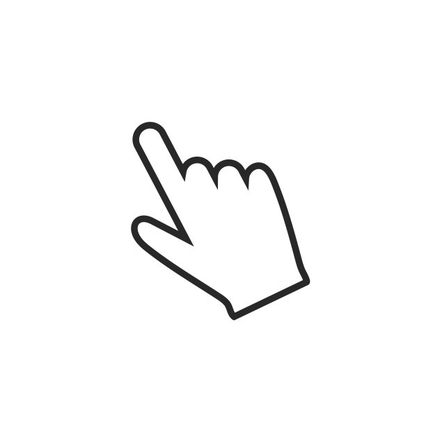 点击手指图标，指针在白色背景矢量上图片下载