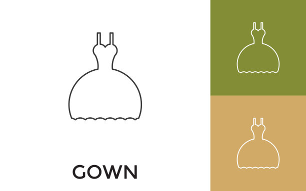 标题可编辑长袍细线图标。适用于移动应用程序，网站，软件和印刷媒体。图片下载