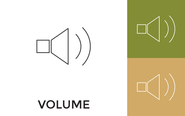 可编辑的体积细线图标与标题。适用于手机应用程序，网站，软件和印刷媒体。图片下载