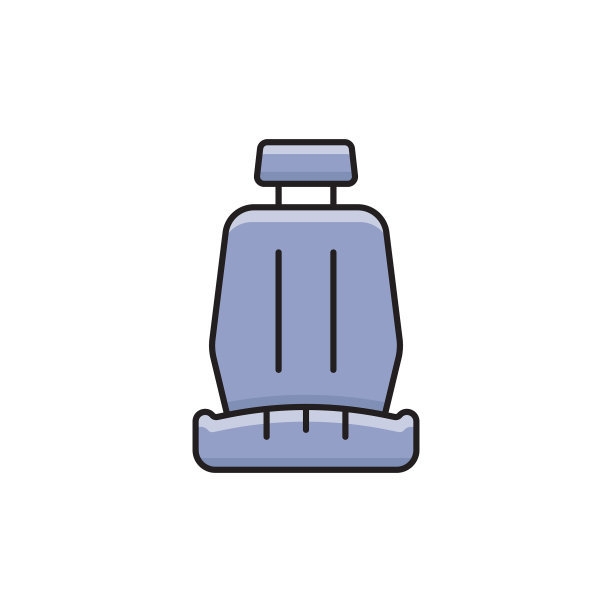 汽车座椅图标符号孤立的白色背景图片下载