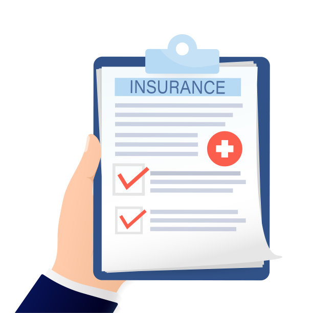 名片与医疗保险男人的手为医疗设计。的名片。矢量平面插图。图片下载