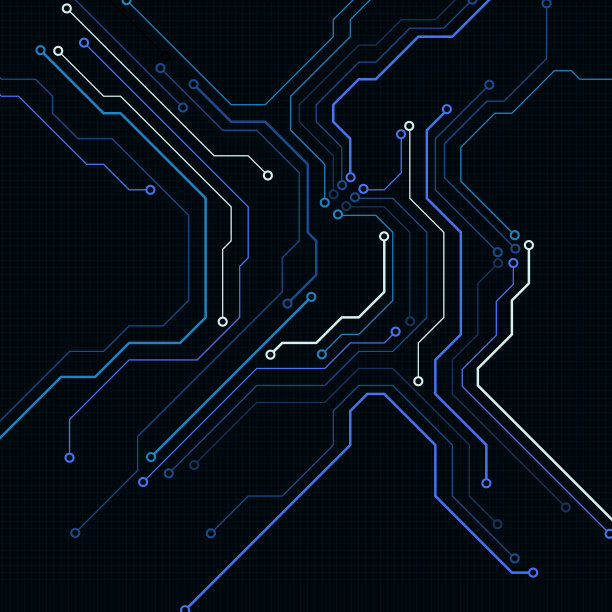 电路板现代色彩主题数字技术矢量背景。图片下载